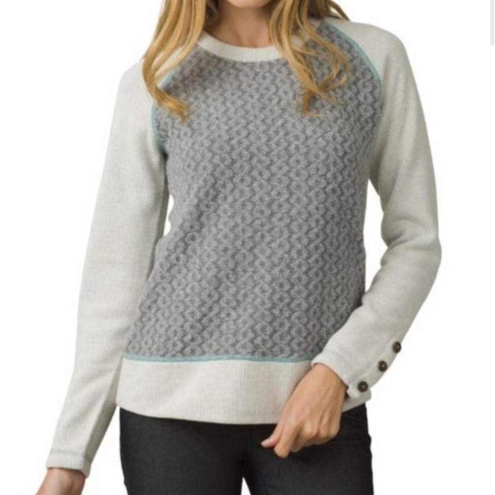 PrAna Aya Crewneck Wool Blend Long Sleeve Sweater